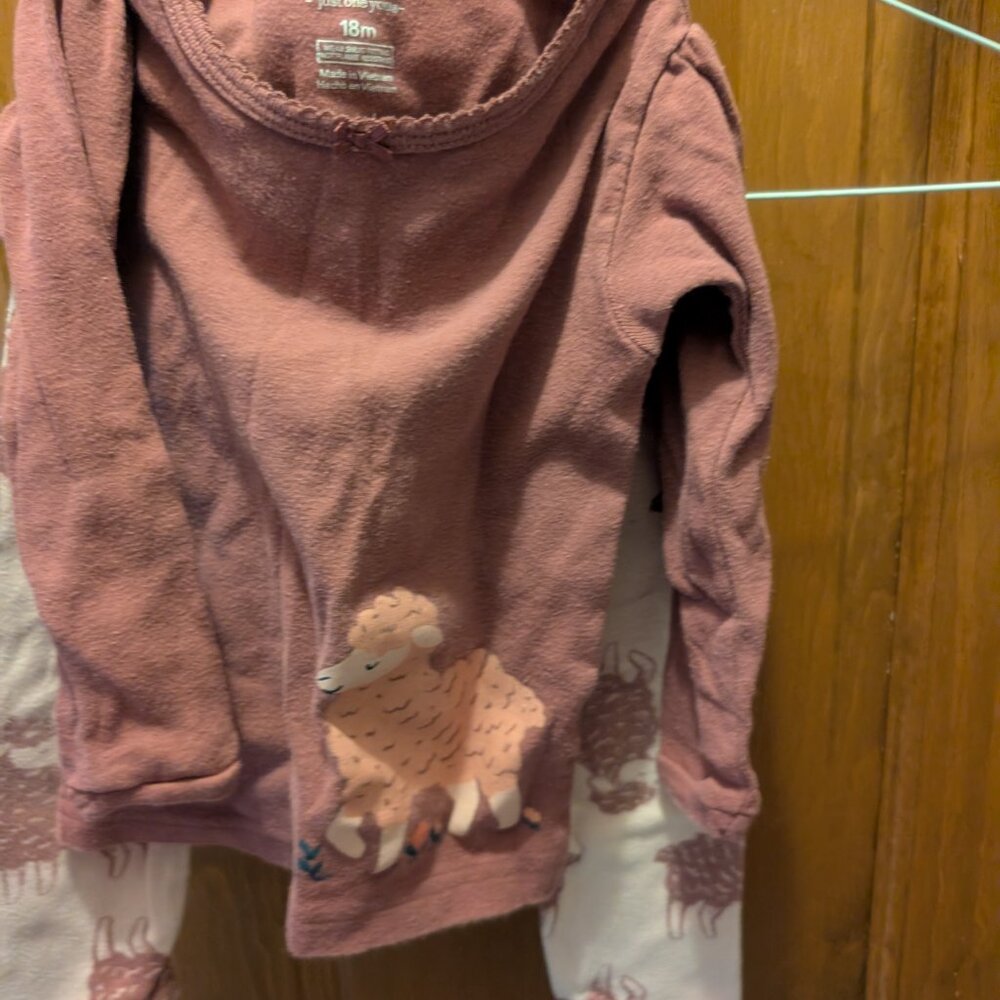 Toddler Girls 2-piece pajama set, size 18 months; (qty 2)
